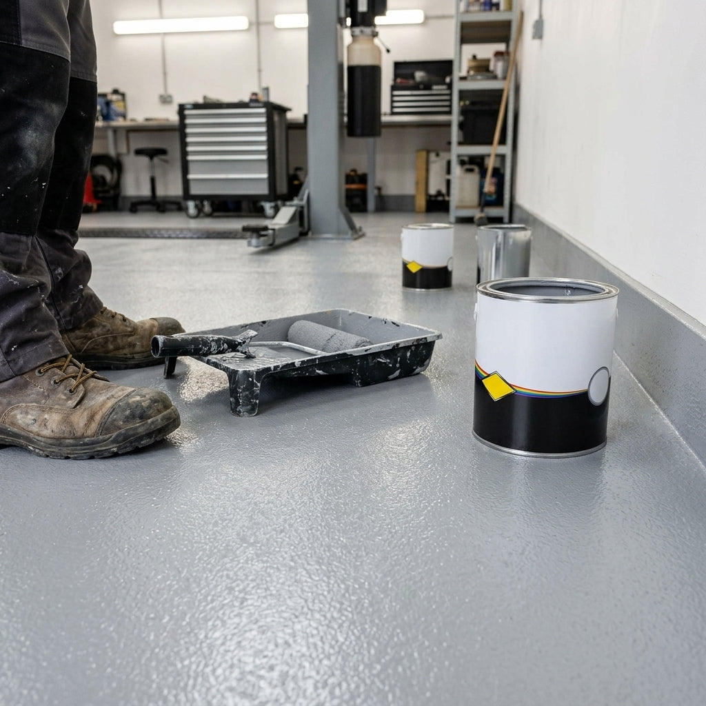 Polyurethane garage floor paint, multiple sizes and colours