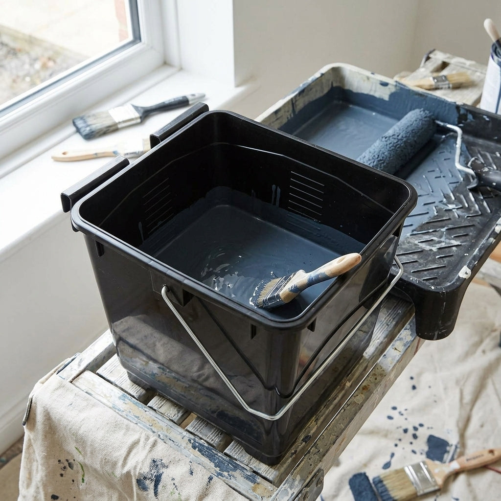 5 litre mini plastic paint scuttle with metal handle