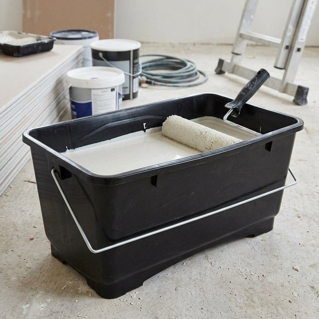 25 litre plastic paint scuttle with metal handle (view 2)