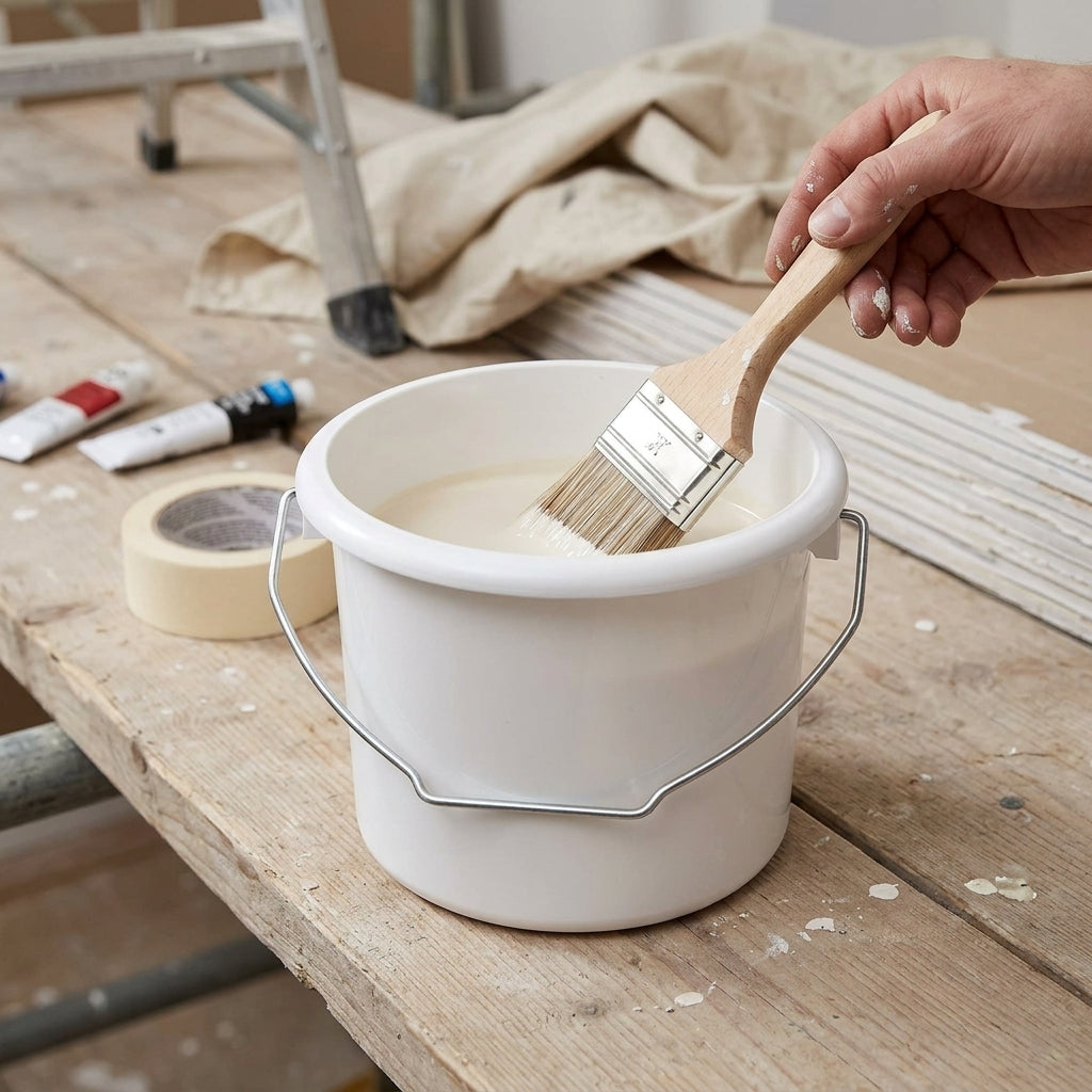 1 litre plastic paint kettle with wire handle